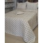 MİCRO SATEN ŞÖNİL İŞLEMELİ ÇİFT KİŞİLİK YATAK ÖRTÜSÜ SETİ KREM 8696474231906